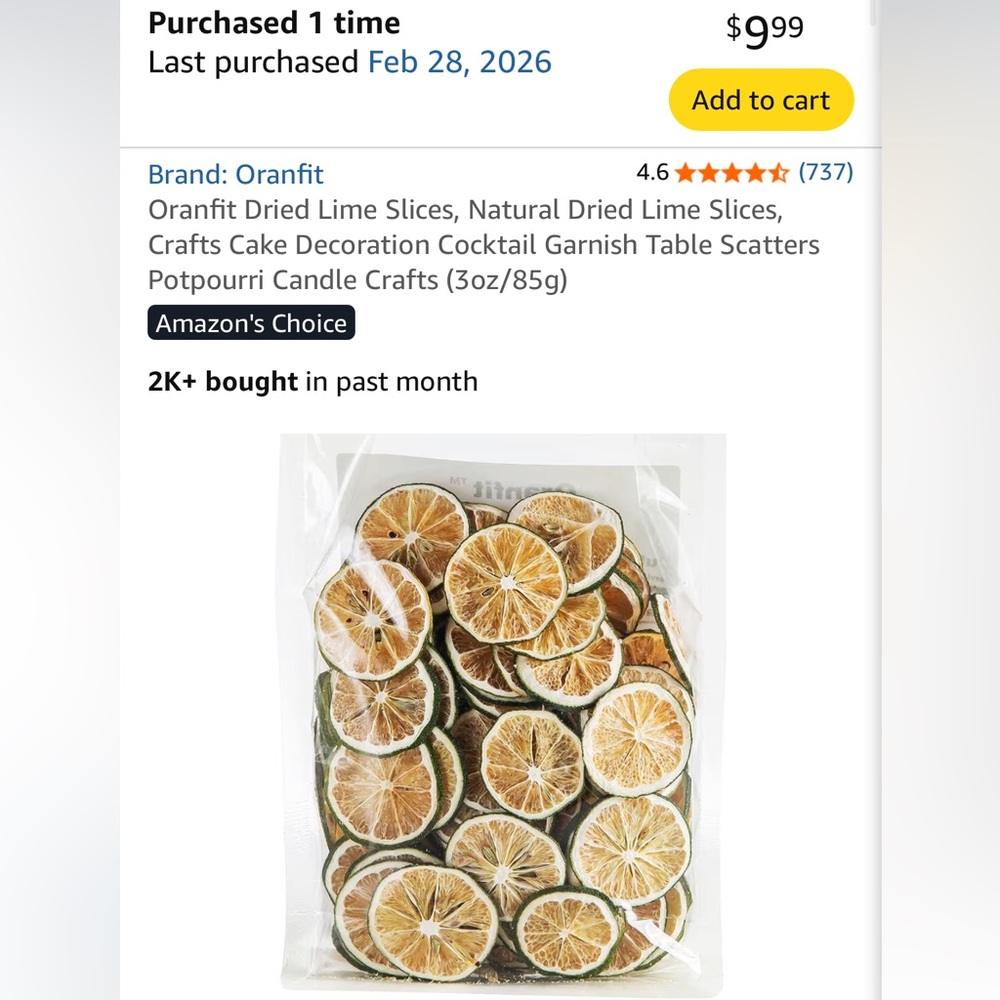 Dried limes & oranges
